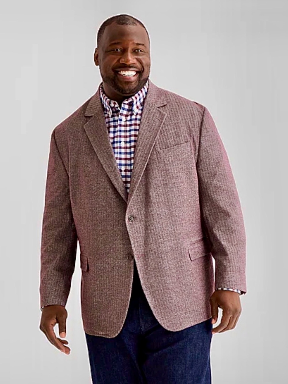 Stafford Men's Classic-Fit Herringbone Sport Coat-Size 40R